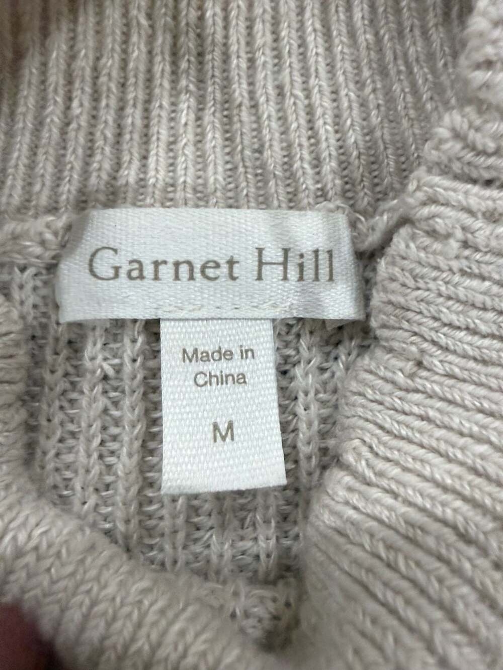 Garnet Hill Wool Linen Striped Puff Sleeve Mock Neck Sweater Medium Cozy - Picture 4 of 7
